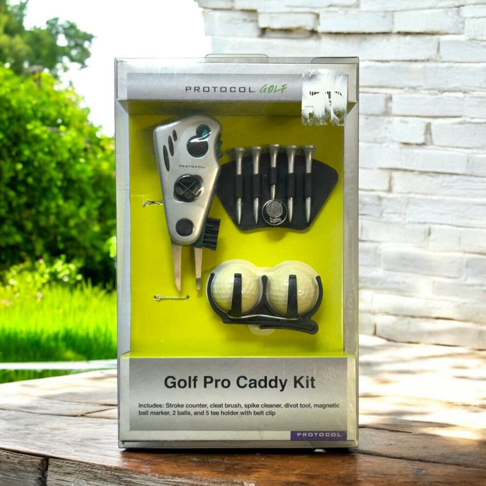 Protocol Golf Pro Caddy Kit W STROKE COUNTER CLEAT BRUSH DIVOT TOOL +